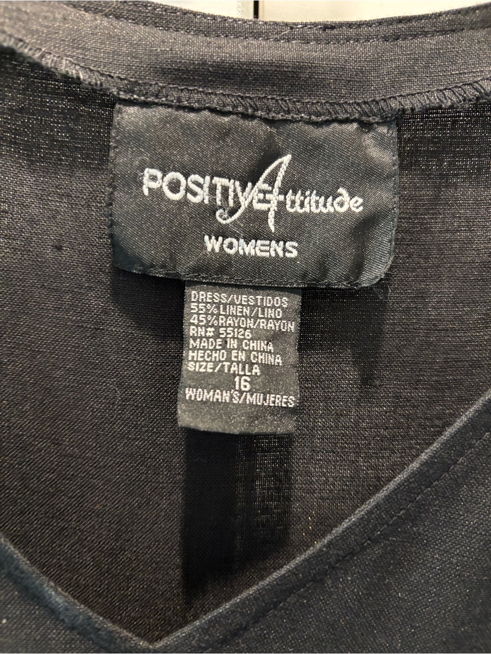 2-Pc Black Linen Dress Vintage Positive Attitude - Picture 9 of 9